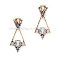 geometry triangle hanging ethnic diamond dangler earrings